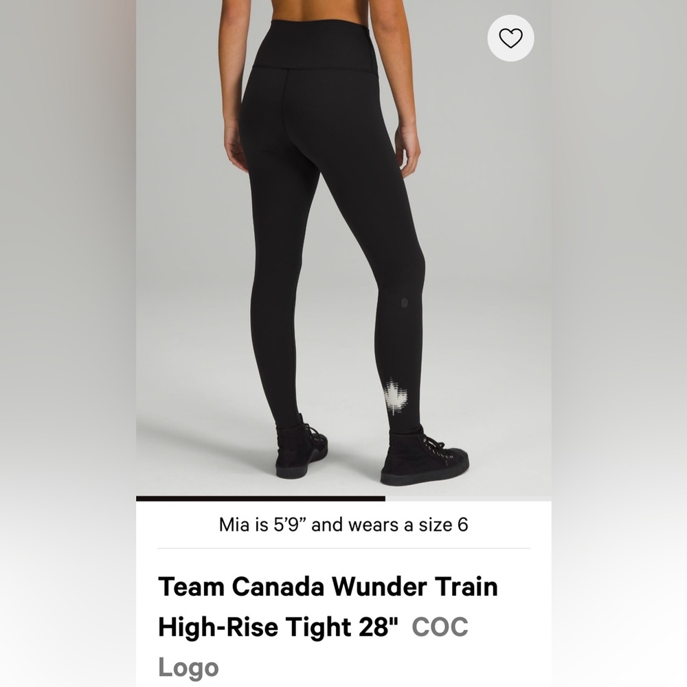 Lululemon Team Canada Wunder Train Tight-Size 4 🖤🇨🇦